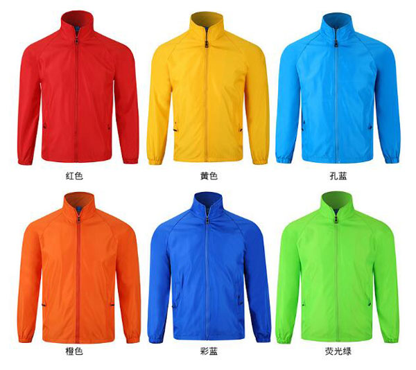 插肩袖廣告風衣定制款式與顏色選擇參考圖