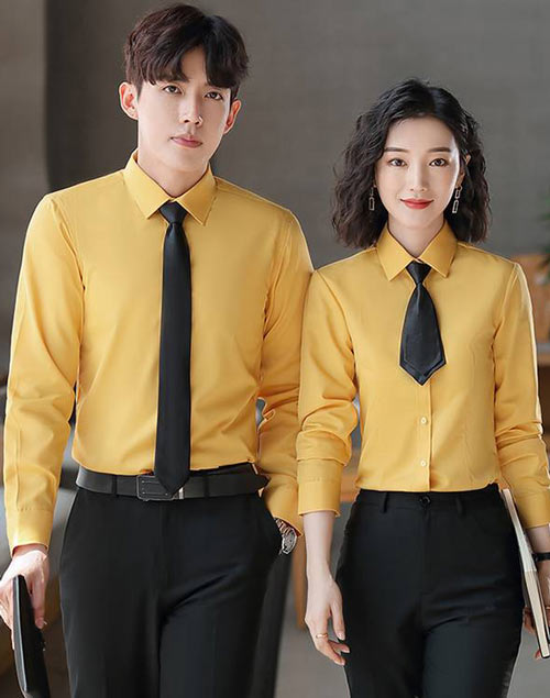 時尚姜藍色襯衫現貨定制